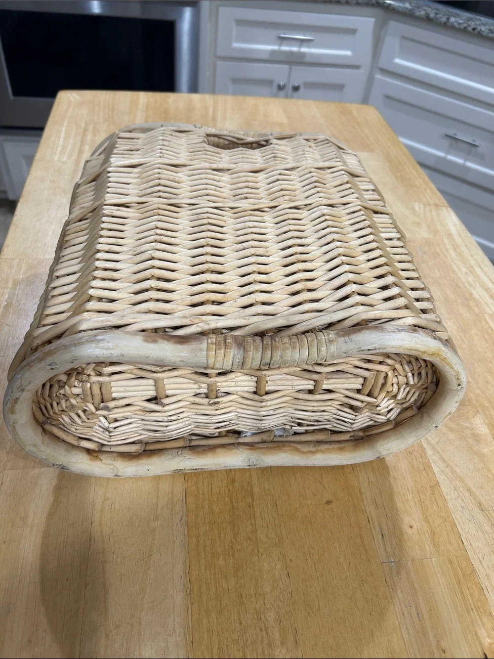 Woven Rattan Storage Basket in Natural Tan